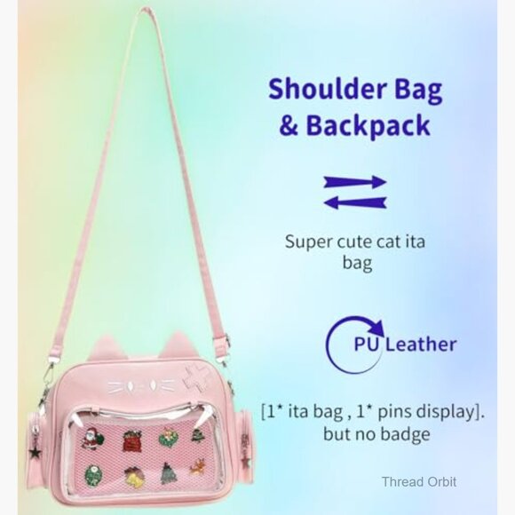 Kawaii Ita Bag Backpack Crossbody Pin Display with Insert
